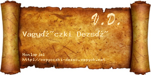 Vagyóczki Dezső névjegykártya